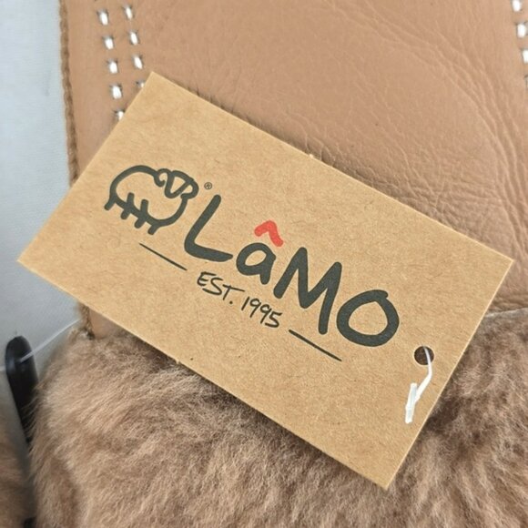 LAMO Women's 100% Premium Australian Sheepskin Leather Gloves White Stitch Sz M - Picture 9 of 11